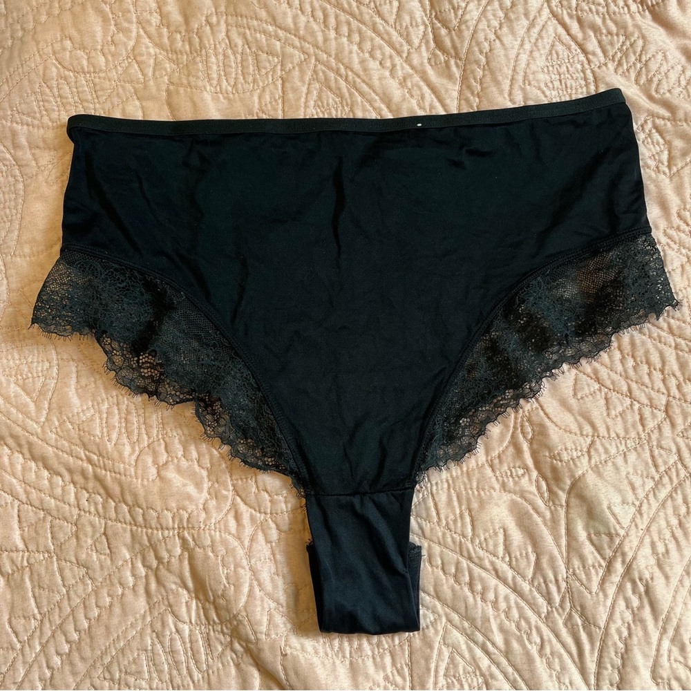 auden high waisted cheeky satin lace panties size xl